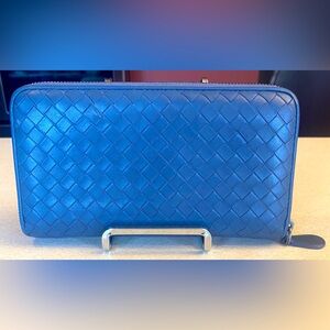 Bottega Veneta Blue Woven Wallet
